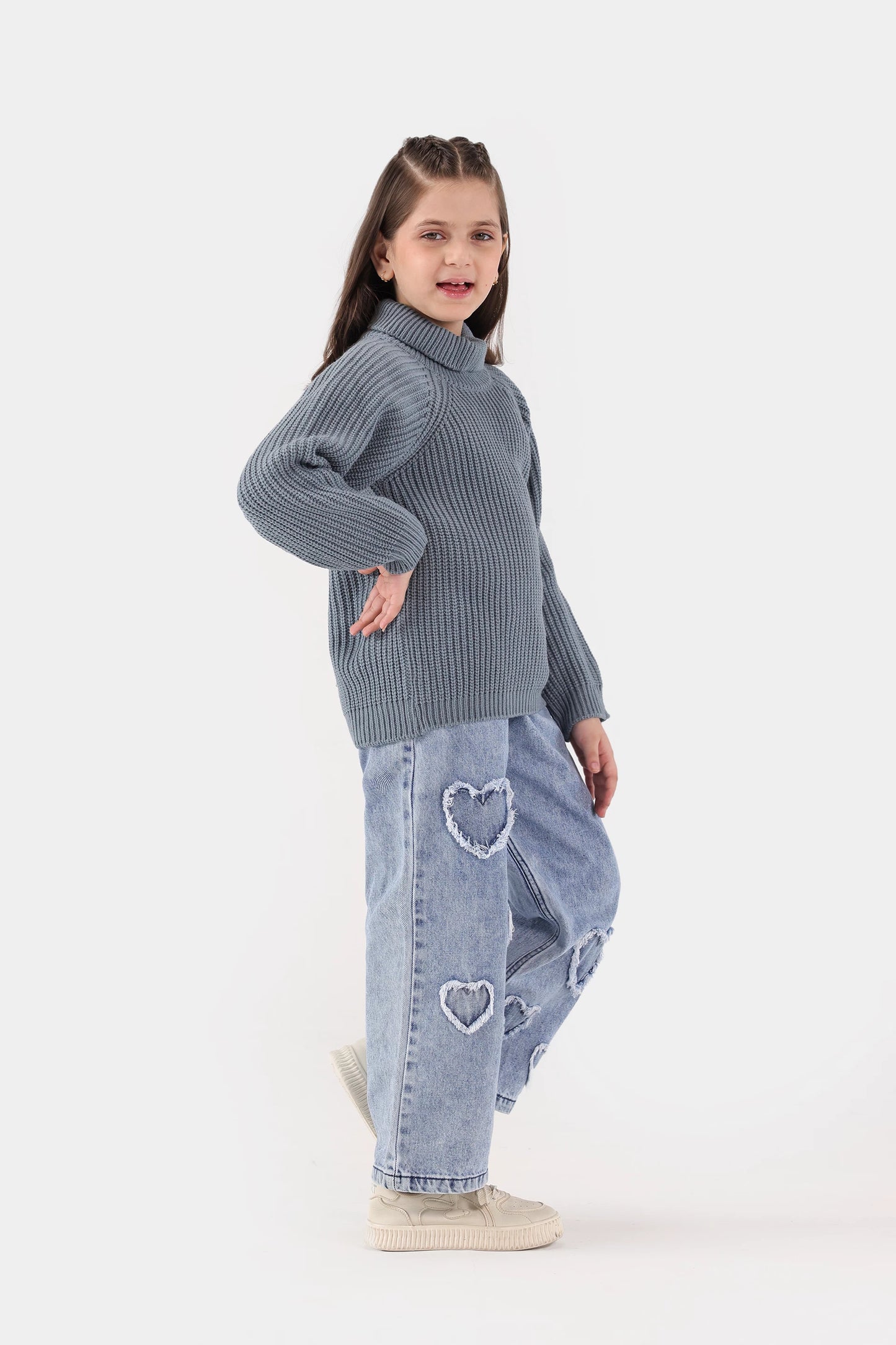 Roll Neck Purl Knit Sweater - Cougar Clothing