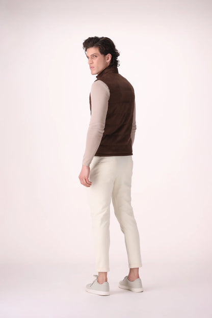 Quilted Suede Gilet - Cougar Clothing