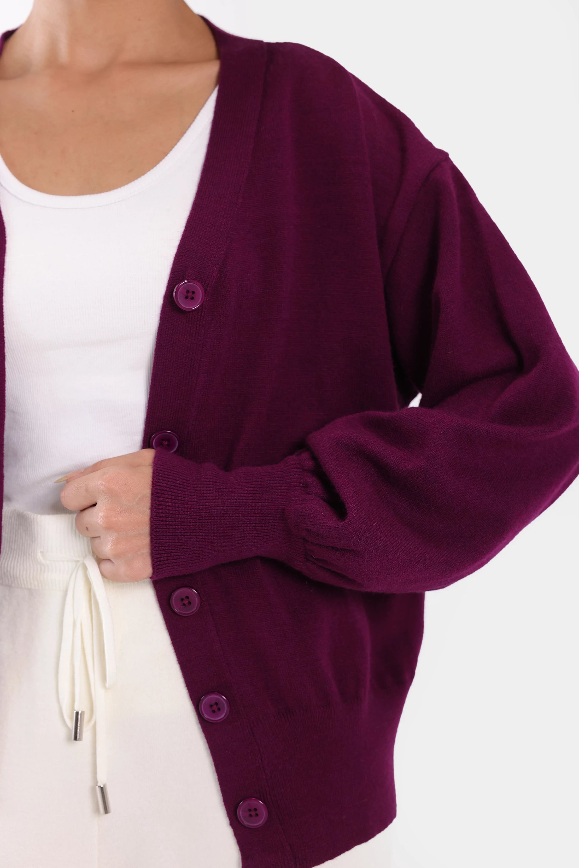 Cuffed Sleeve Cardigan - Cougar Clothing