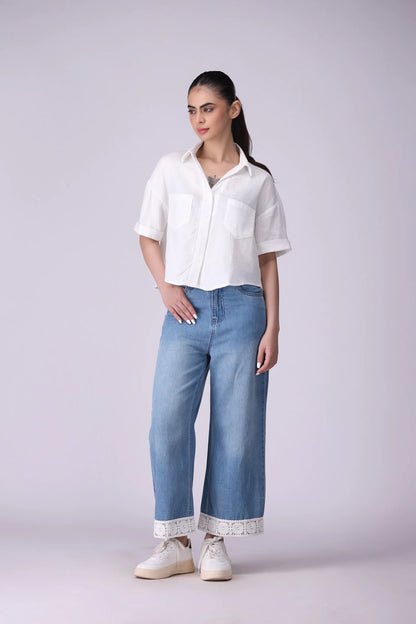 Textured Shirt With Patch Pockets - Cougar Clothing