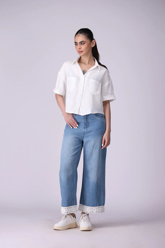 Textured Shirt With Patch Pockets - Cougar Clothing