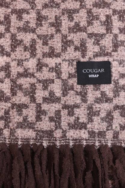 Patterned Fringed Knit Shawl - Cougar Clothing