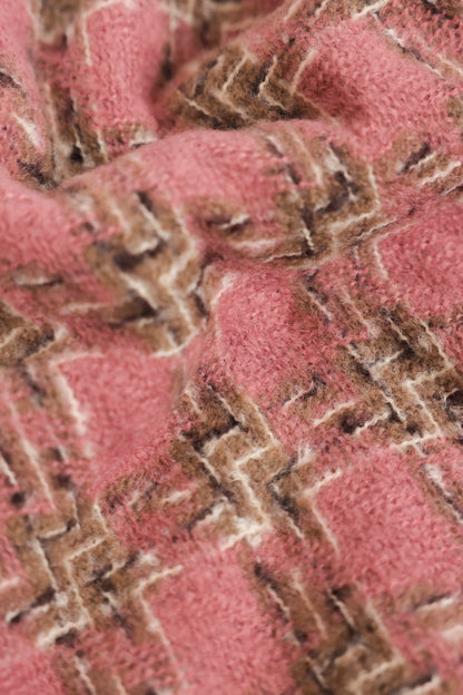 Contrast Check Pattern Knitted Shawl - Cougar Clothing