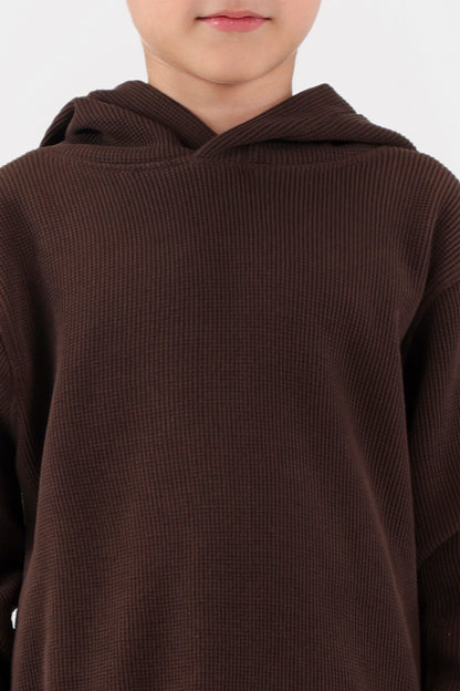 Waffle Knit Hoodie - Cougar Clothing