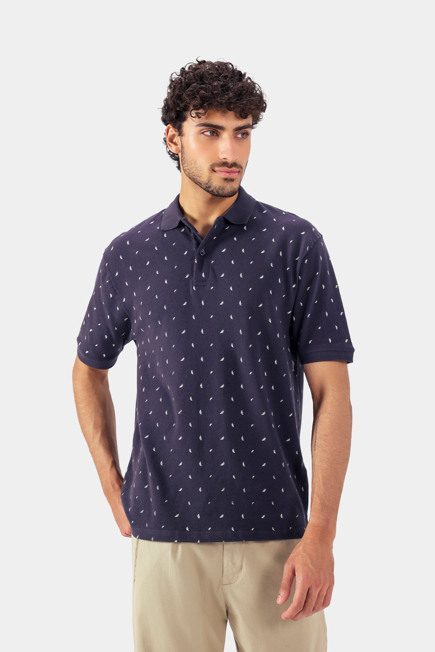 All-Over Printed Relaxed Polo - Cougar Clothing