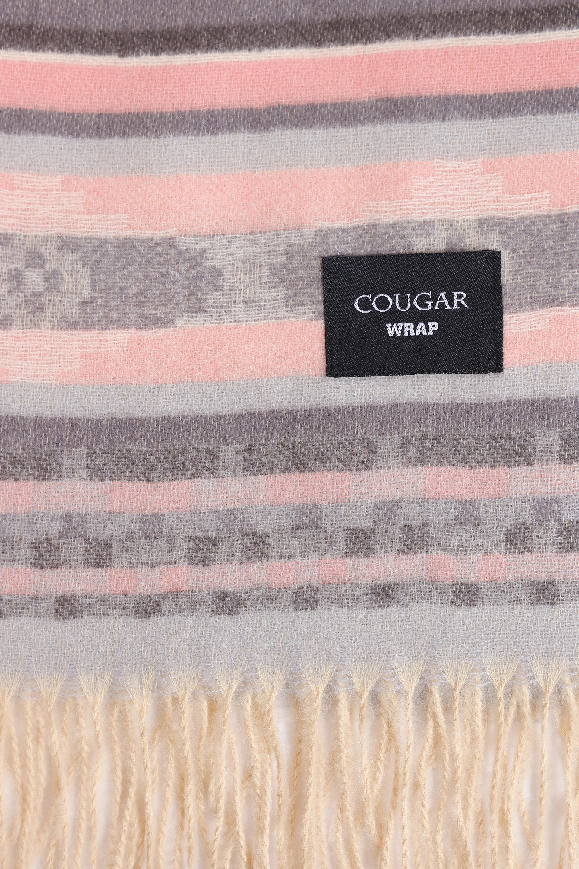Horizontal Stripe Knit Shawl - Cougar Clothing