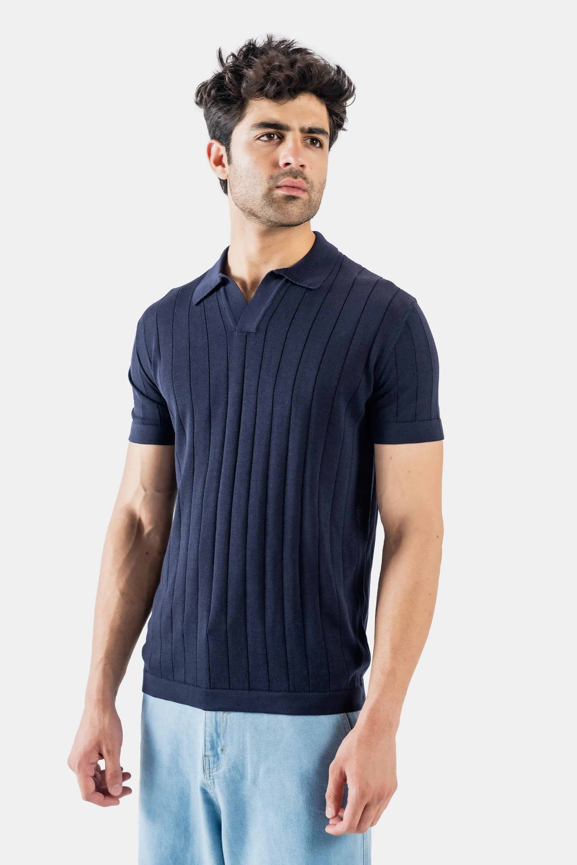 Johnny Collar Rib Knit Polo - Cougar Clothing