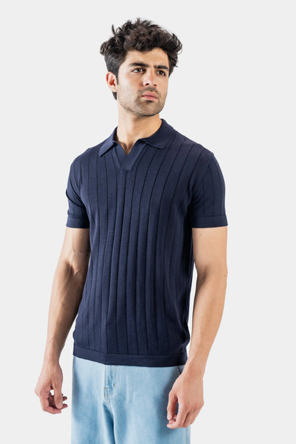 Johnny Collar Rib Knit Polo - Cougar Clothing