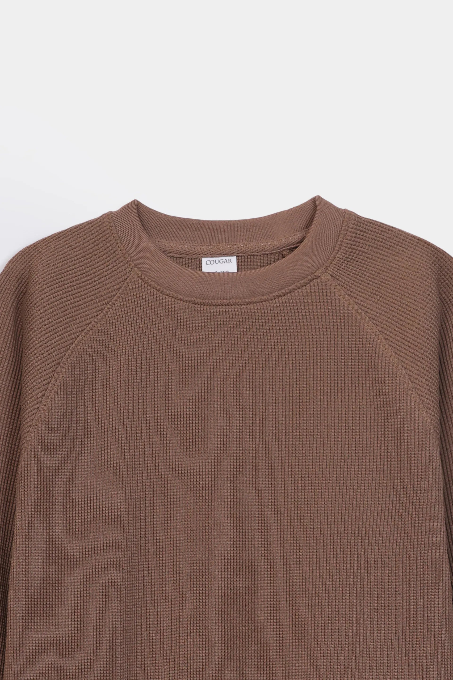 Waffle Knit Sweatshirt - Cougar Clothing