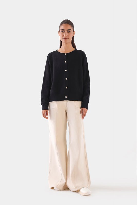 Crew Neck Cardigan - Cougar Clothing