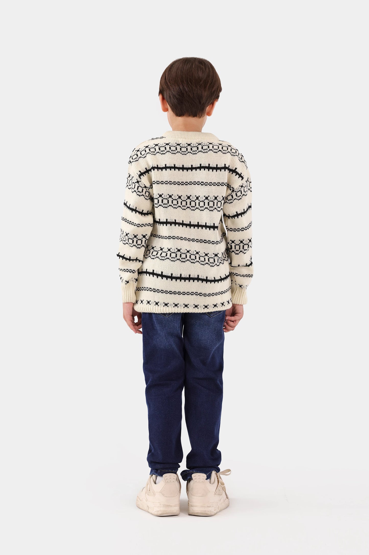 Contrast Pattern Knit Sweater - Cougar Clothing