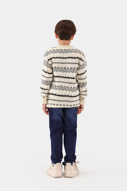 Contrast Pattern Knit Sweater - Cougar Clothing