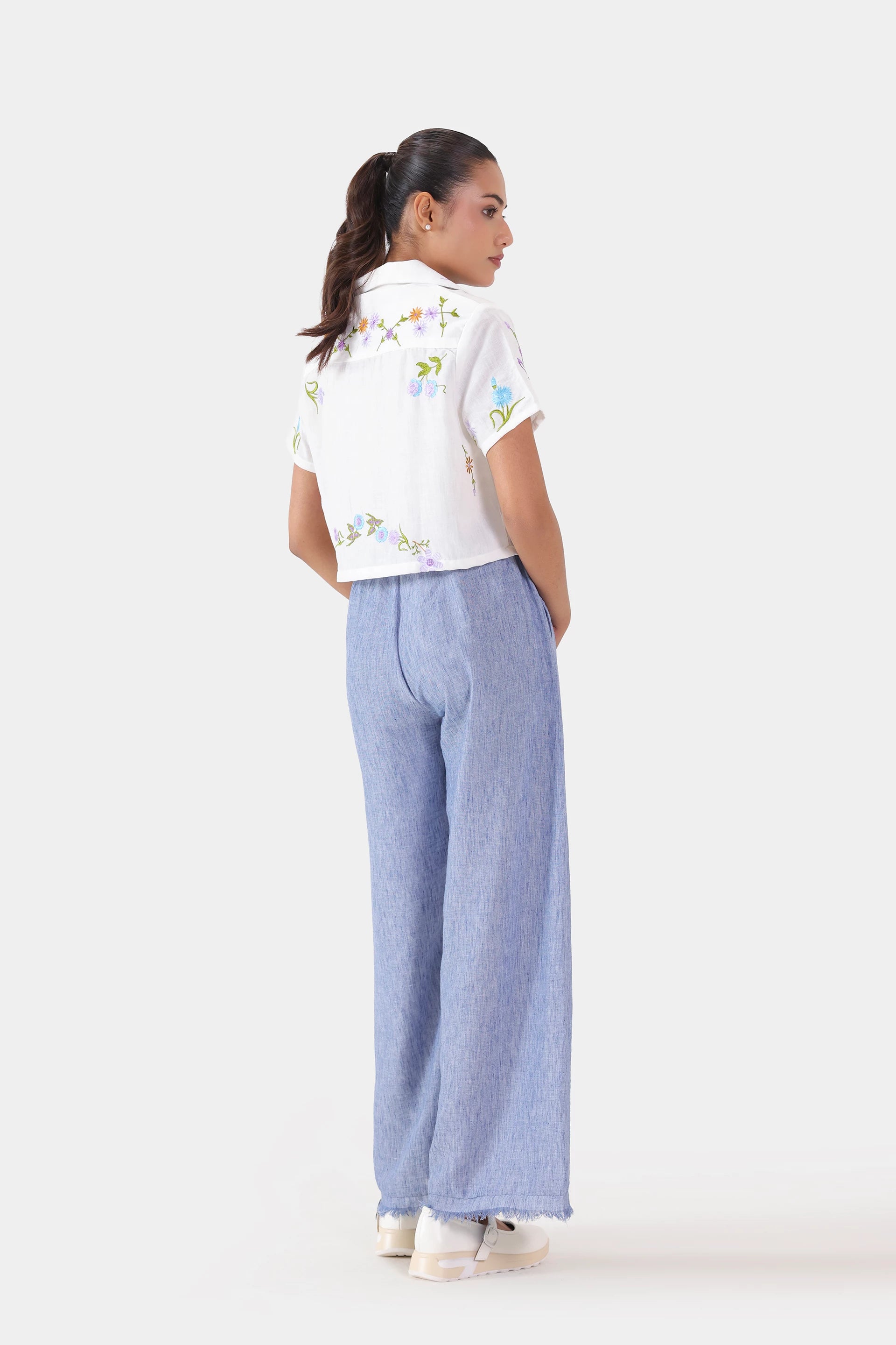 Frayed-Hem Drawstring Trousers - Cougar Clothing