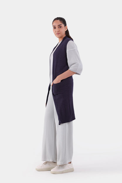 Sleeveless Long Cardigan - Cougar Clothing