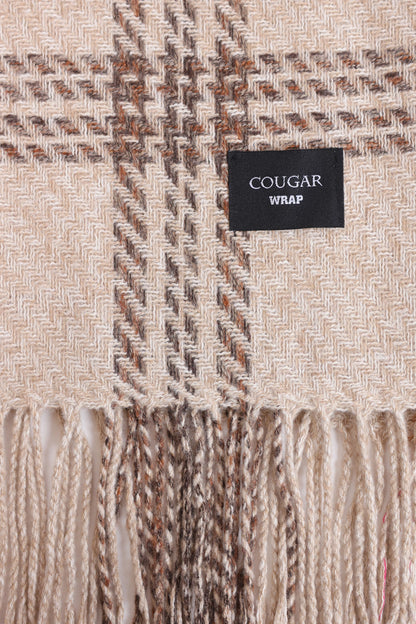 Checkered Fringed Knitted Shawl - Cougar Clothing