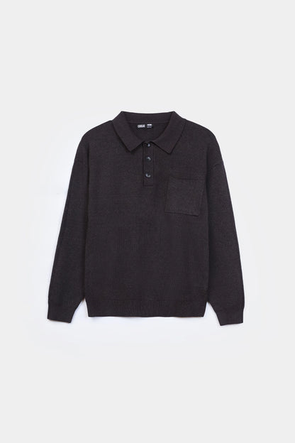 Patch Pocket Sweater Polo - Cougar Clothing