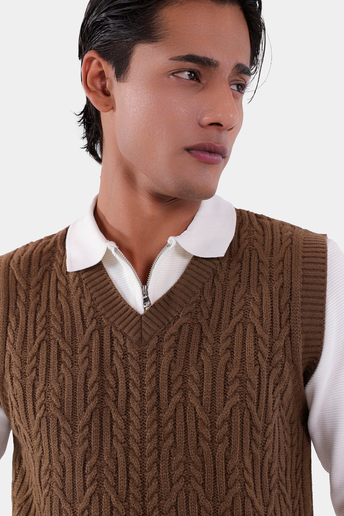 Textured Knit Sweater Vest - Cougar Clothing