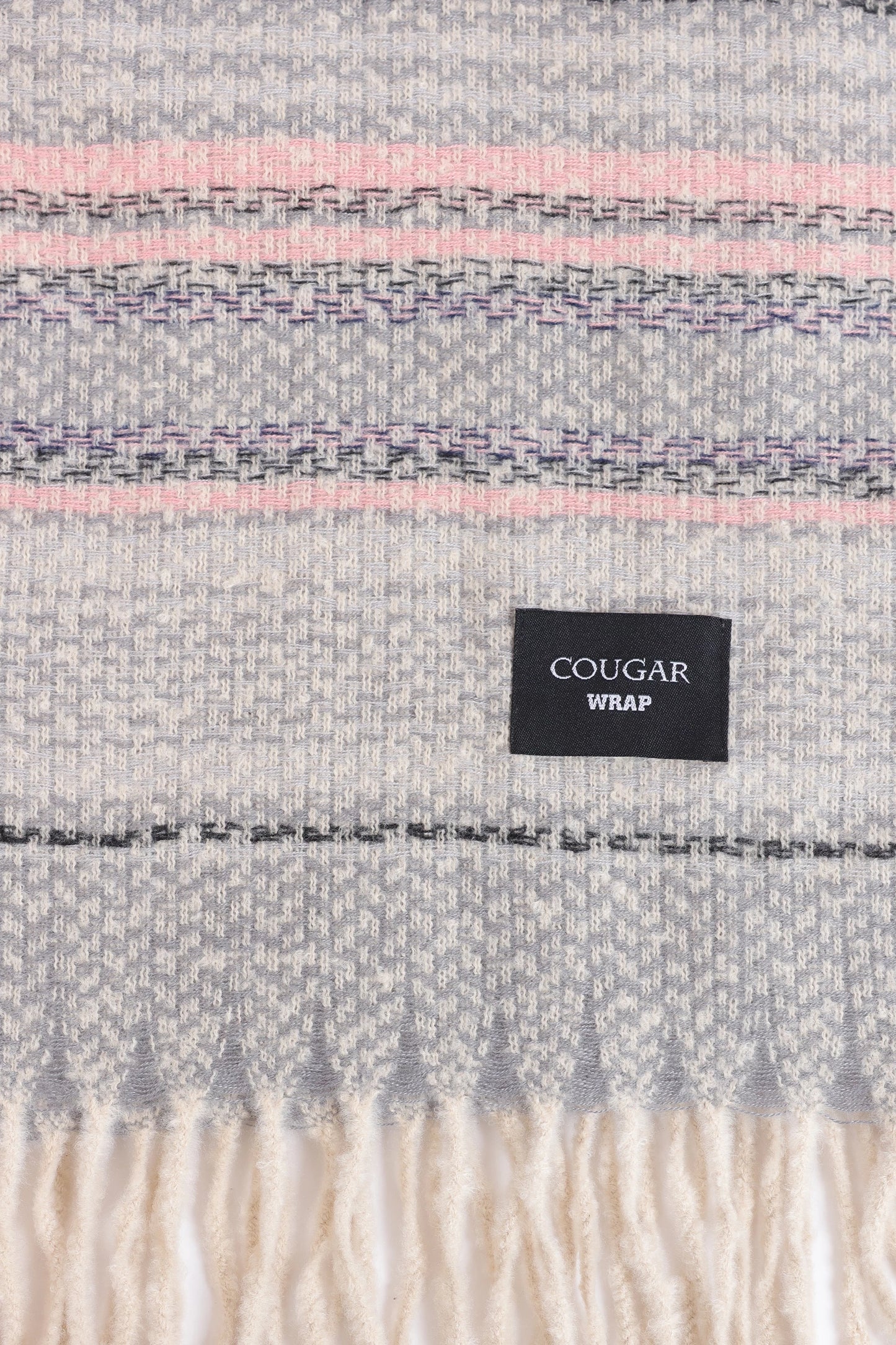 Horizontal Striped Knitted Shawl - Cougar Clothing