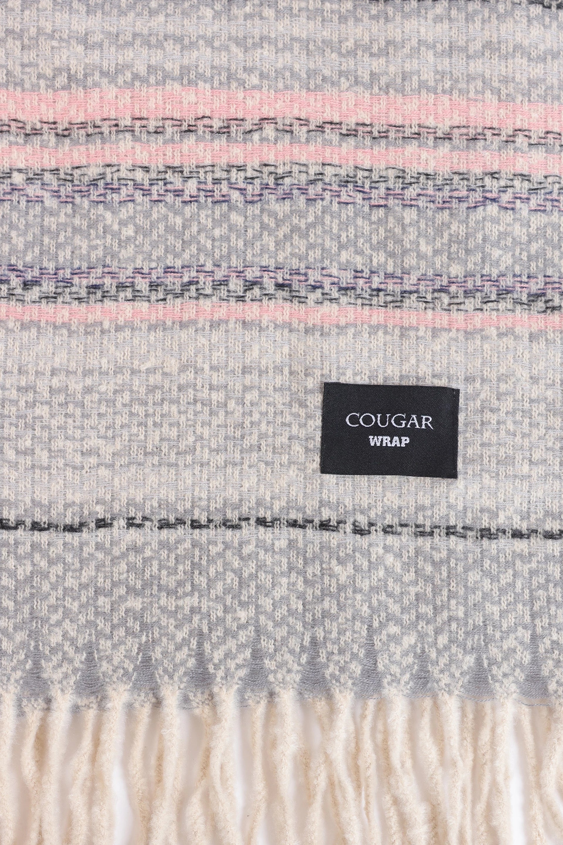 Horizontal Striped Knitted Shawl - Cougar Clothing