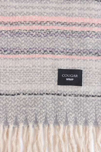 Horizontal Striped Knitted Shawl - Cougar Clothing