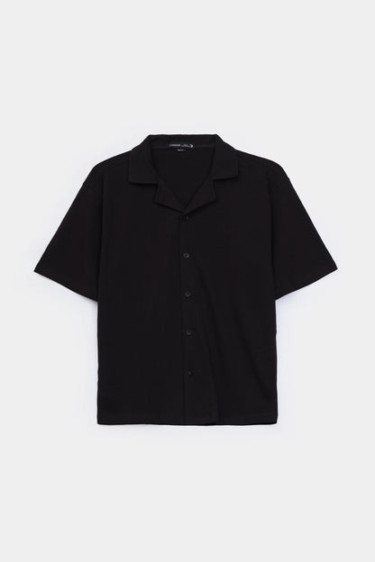 Popcorn Knit Boxy Shirt - Cougar Clothing