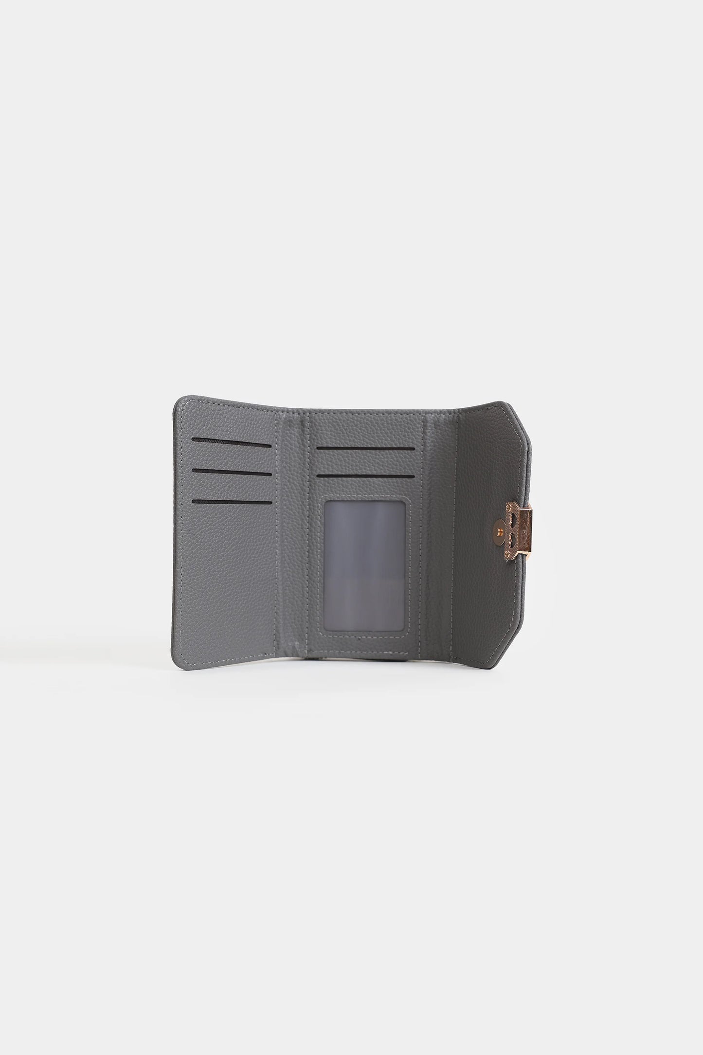 Textured Square Clasp Wallet - Cougar Clothing