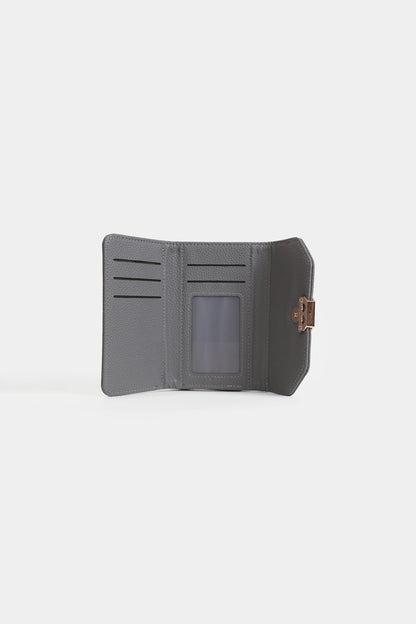 Textured Square Clasp Wallet - Cougar Clothing
