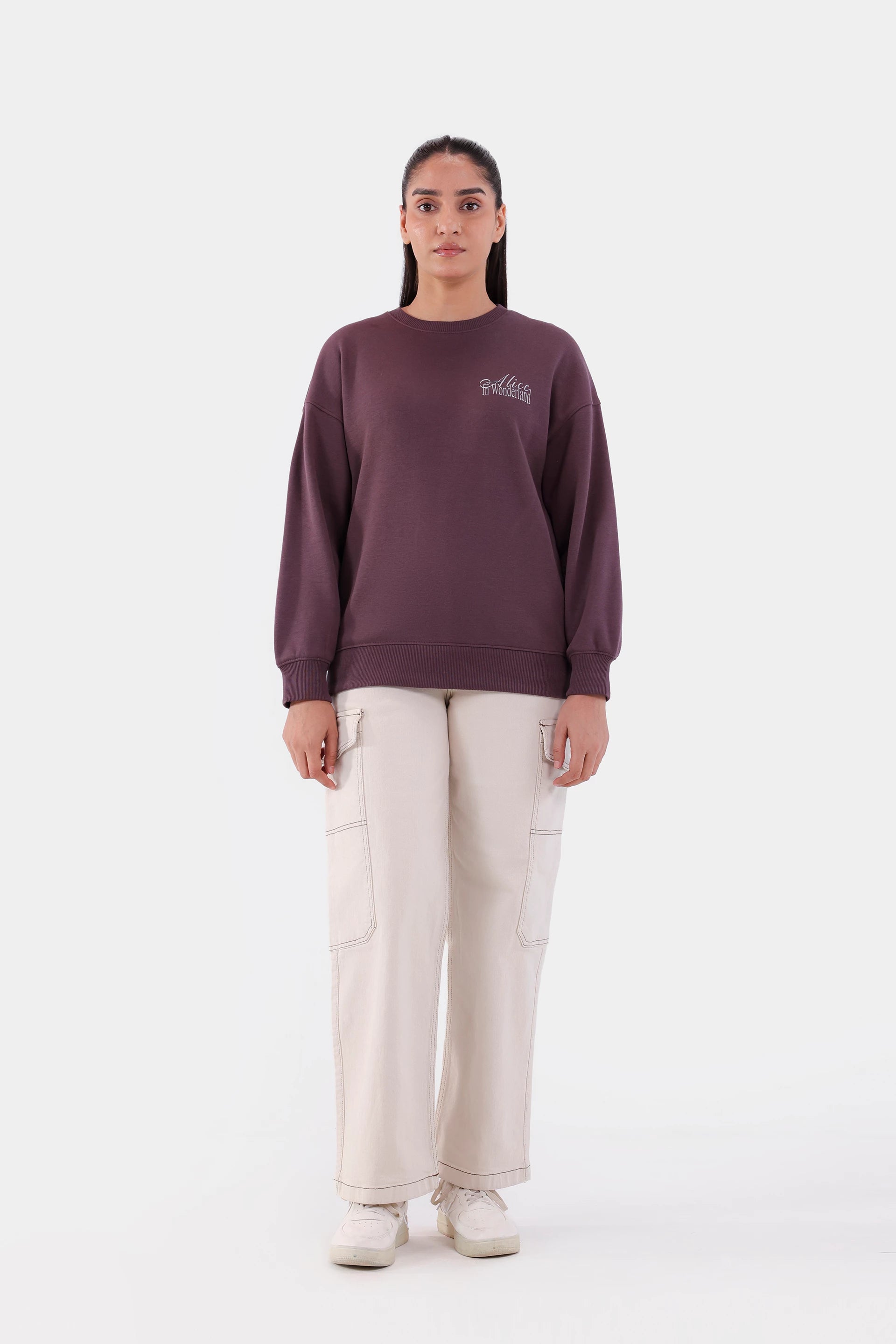 Postage Stamps Print Graphic Sweatshirt - Cougar Clothing