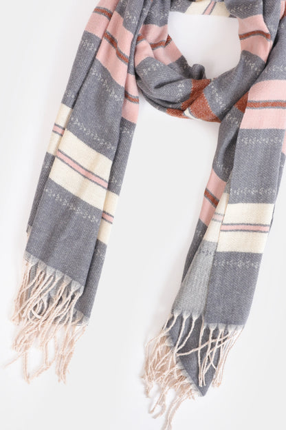 Striped Knitted Shawl - Cougar Clothing