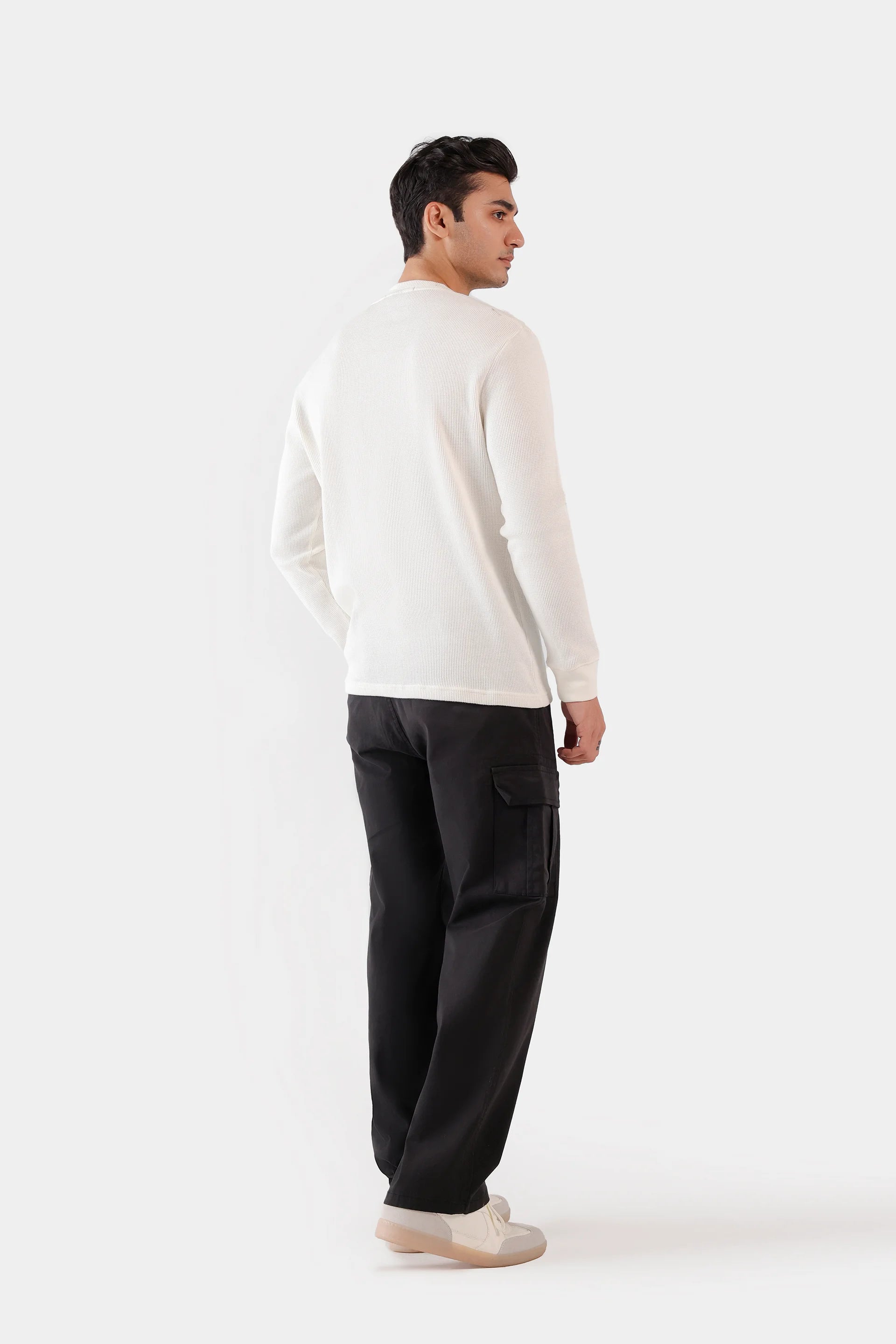 Waffle Knit Henley T-Shirt - Cougar Clothing