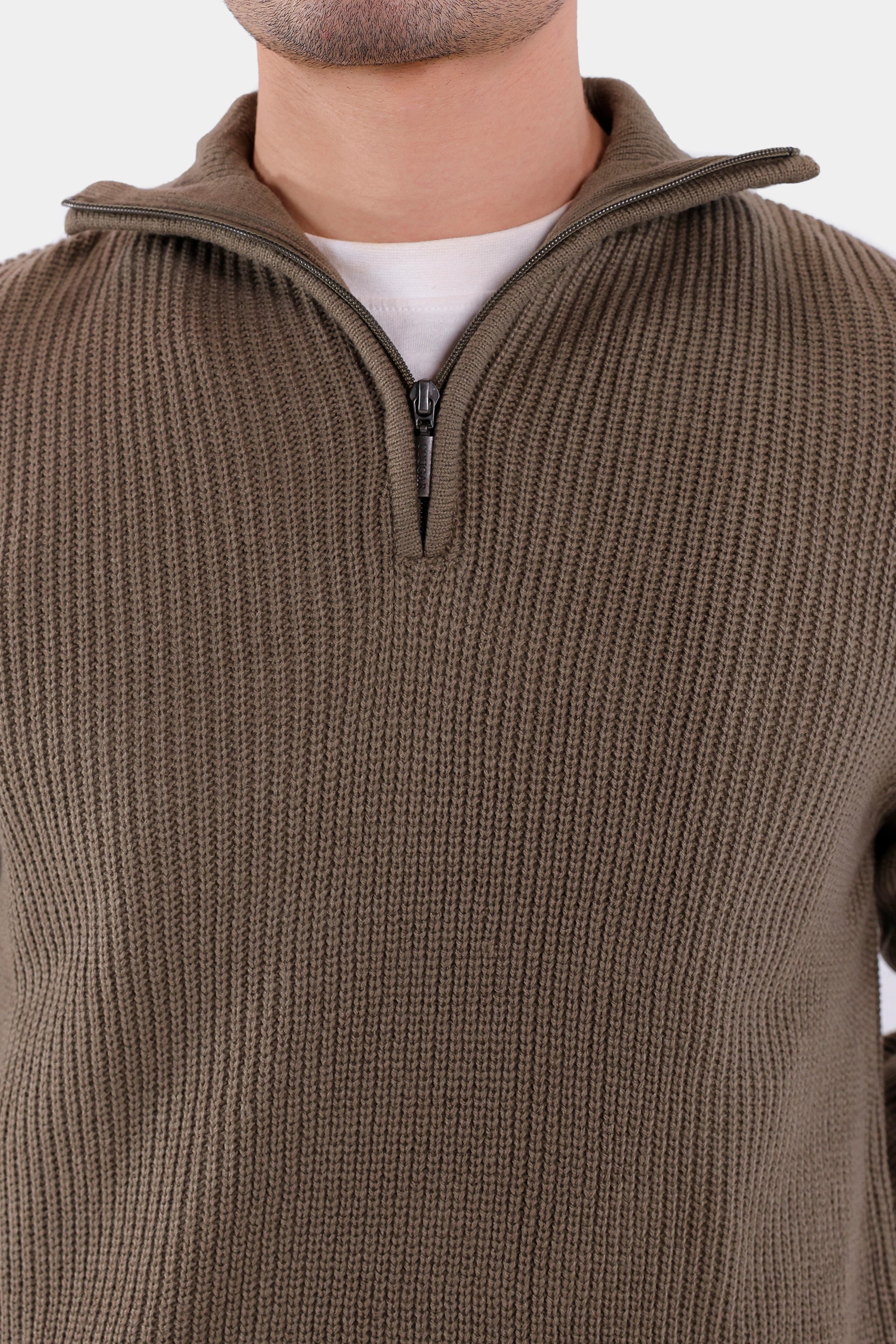 Mock Neck Knitted Sweater - Cougar Clothing