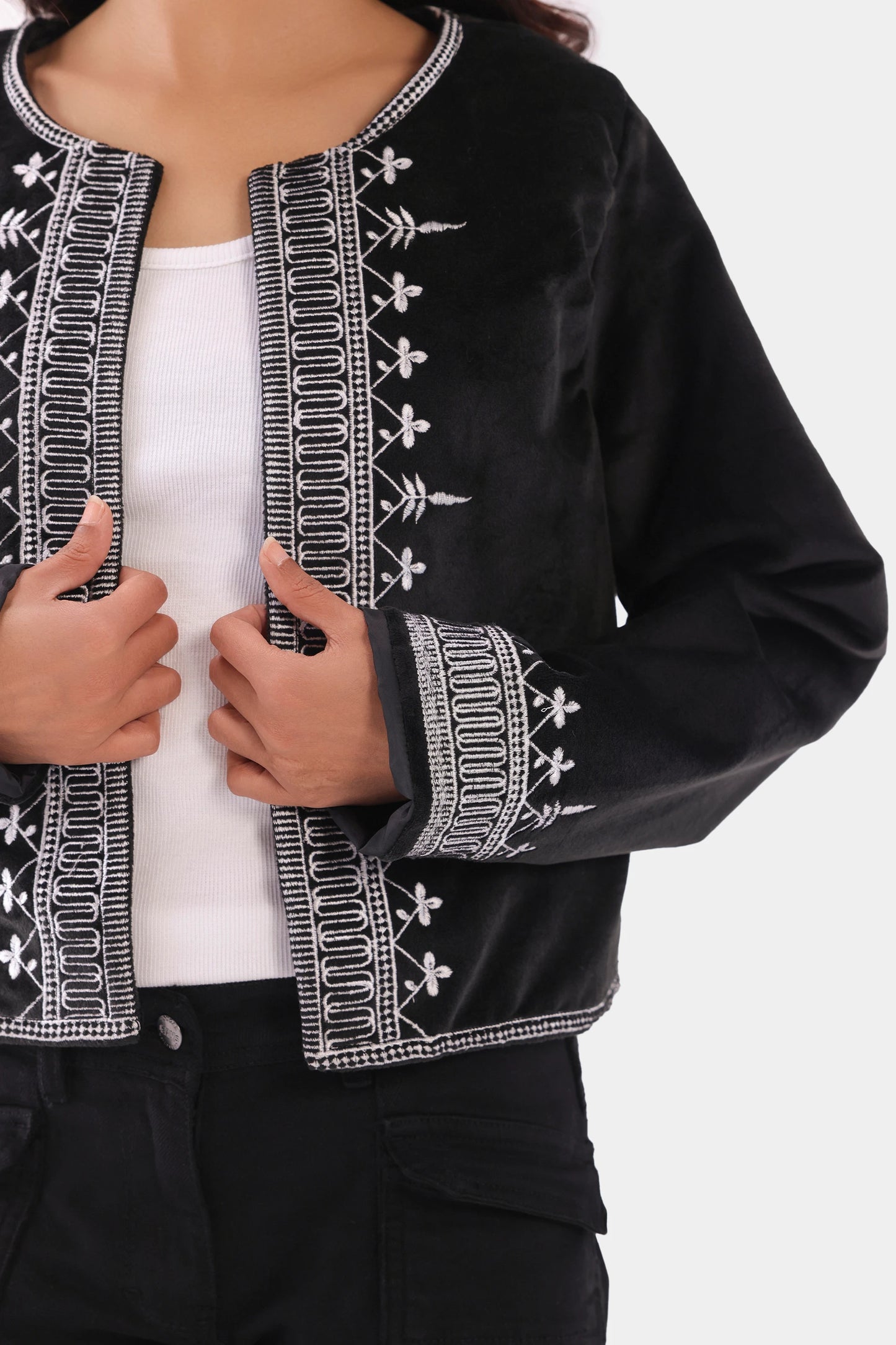 Embroidered Velvet Jacket - Cougar Clothing