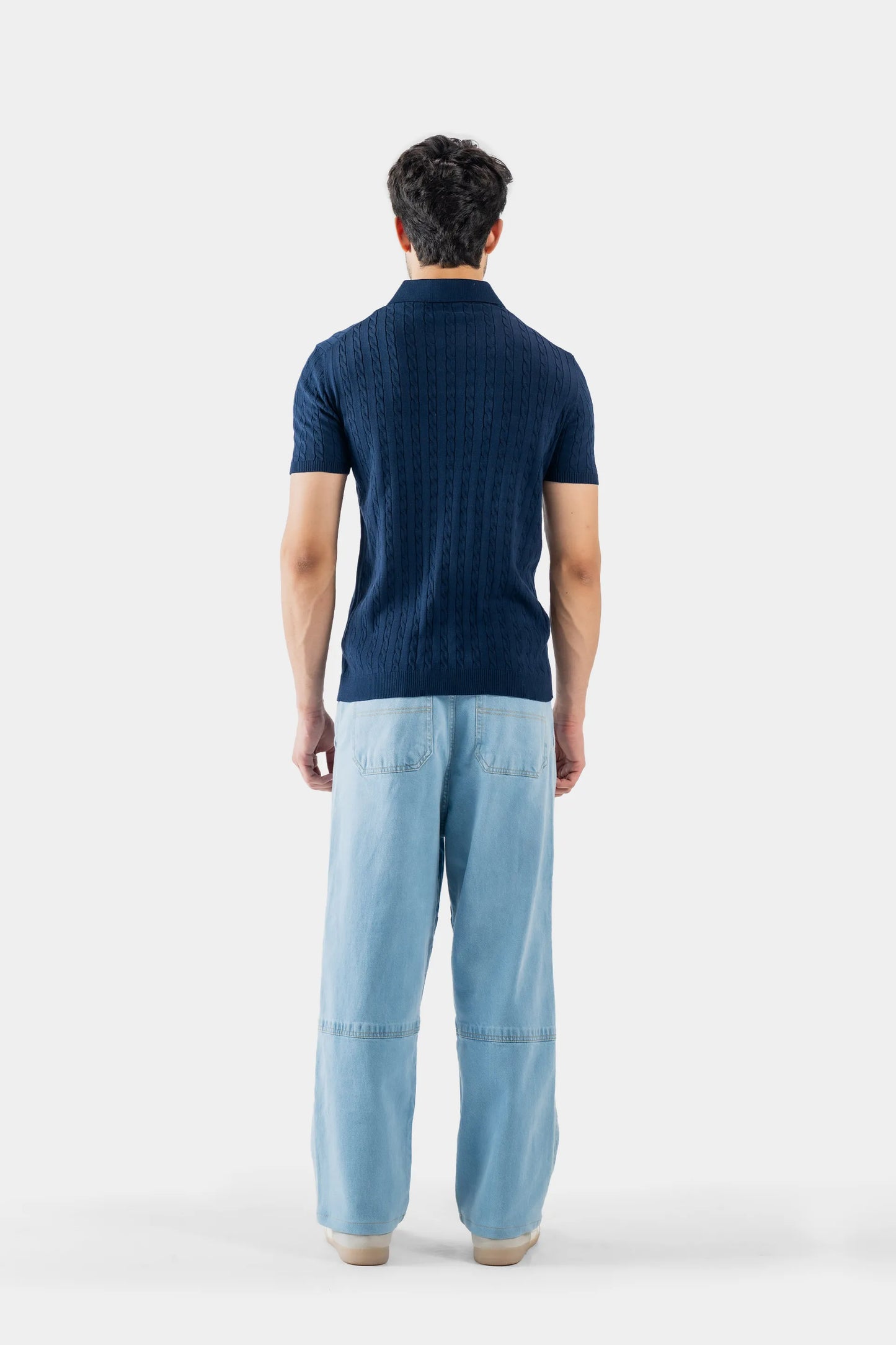 Johnny Collar Cable Knit Polo - Cougar Clothing