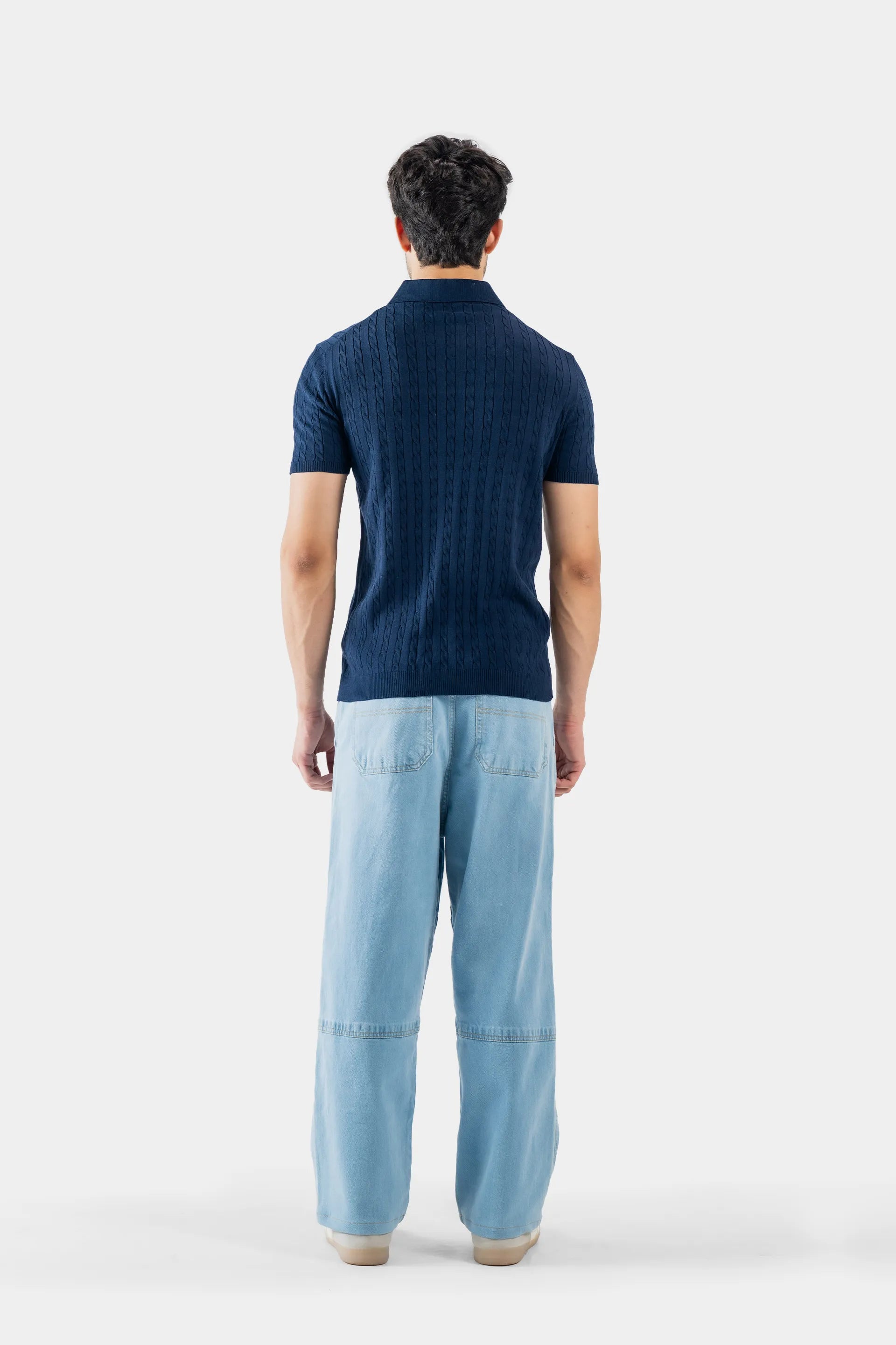 Johnny Collar Cable Knit Polo - Cougar Clothing