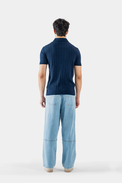 Johnny Collar Cable Knit Polo - Cougar Clothing