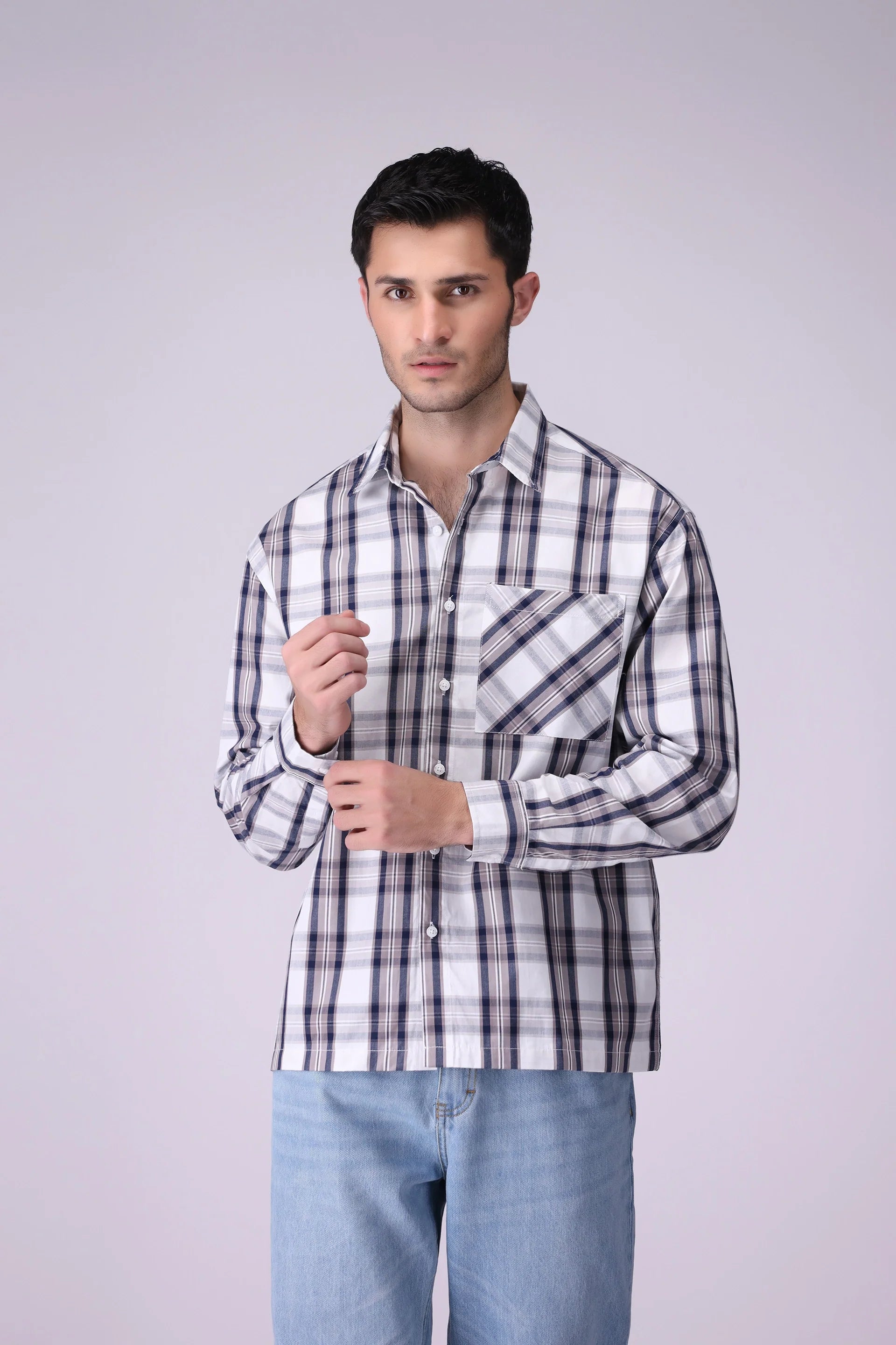 Baggy Fit Check Shirt - Cougar Clothing