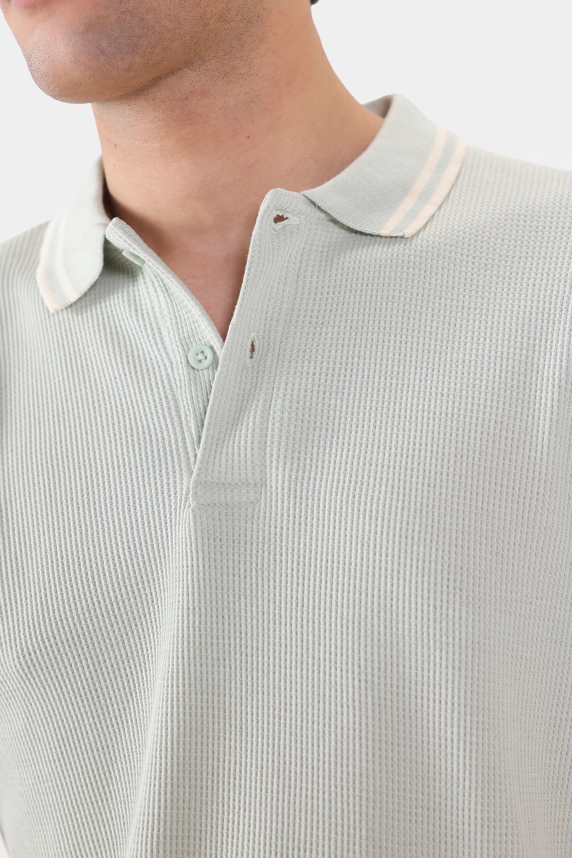 Waffle Knit Polo - Cougar Clothing