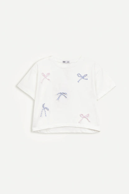 Jersey Tee With Bows - Cougar Clothing