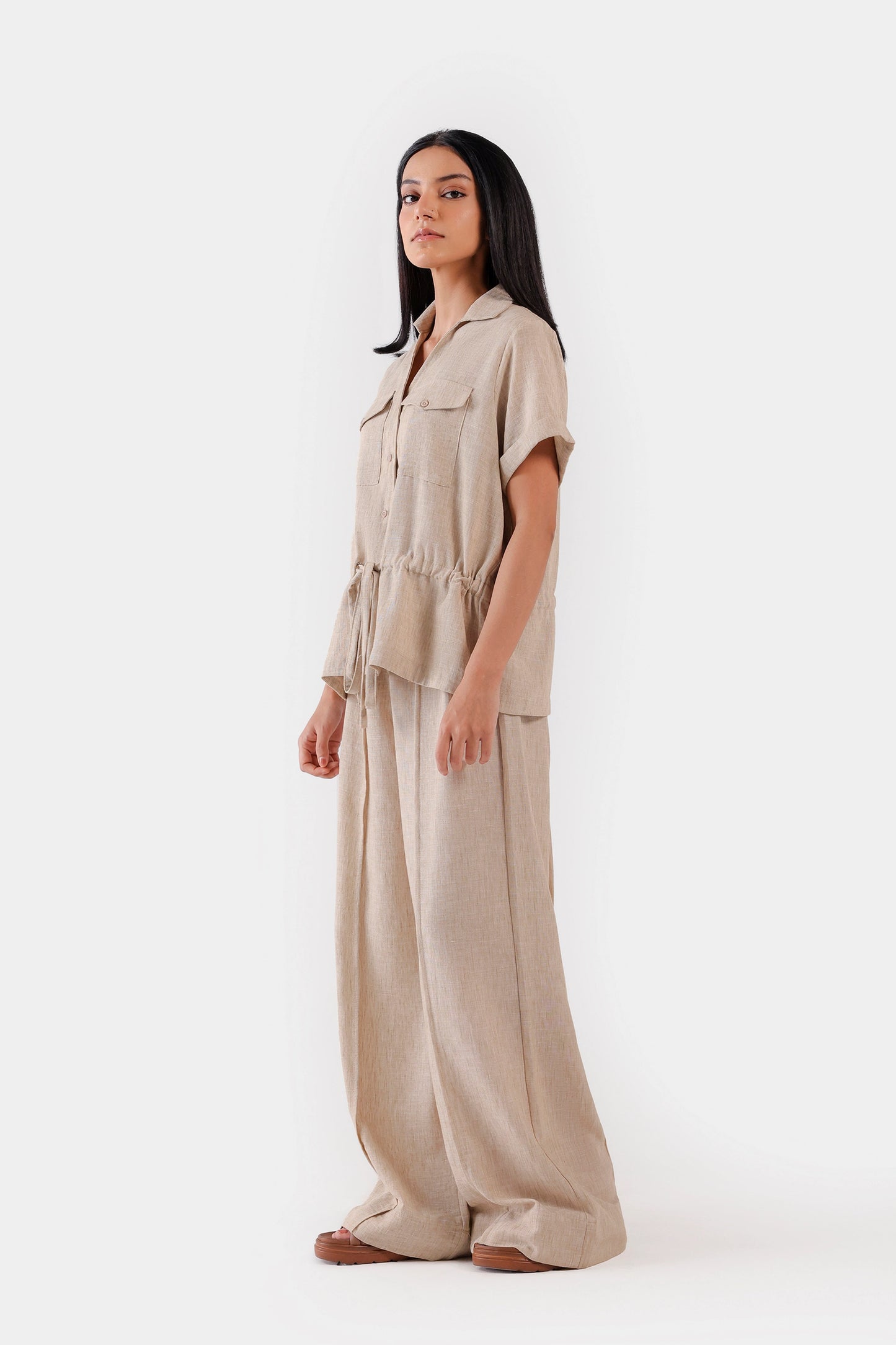 Pleated Textured Trousers - Cougar Clothing
