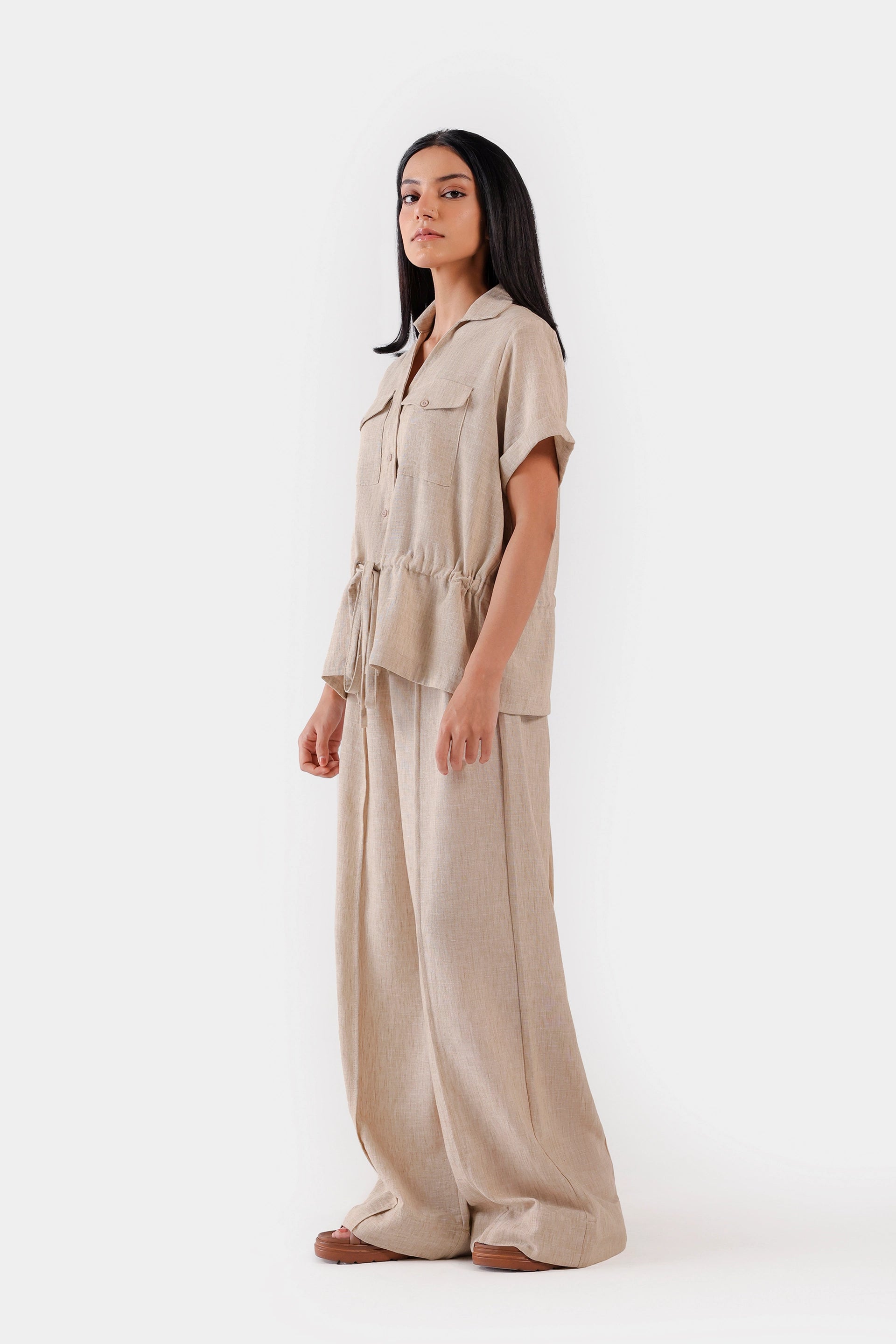 Pleated Textured Trousers - Cougar Clothing