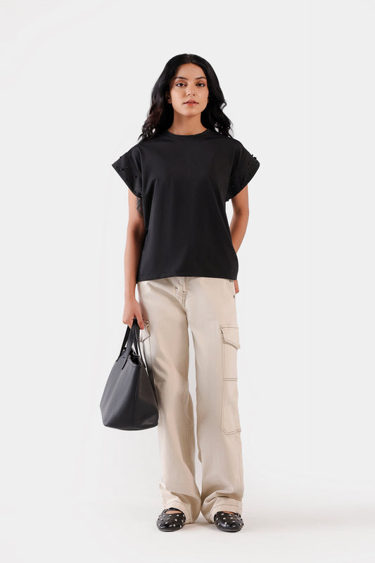 Embellished Sleeved T-Shirt - Cougar Clothing