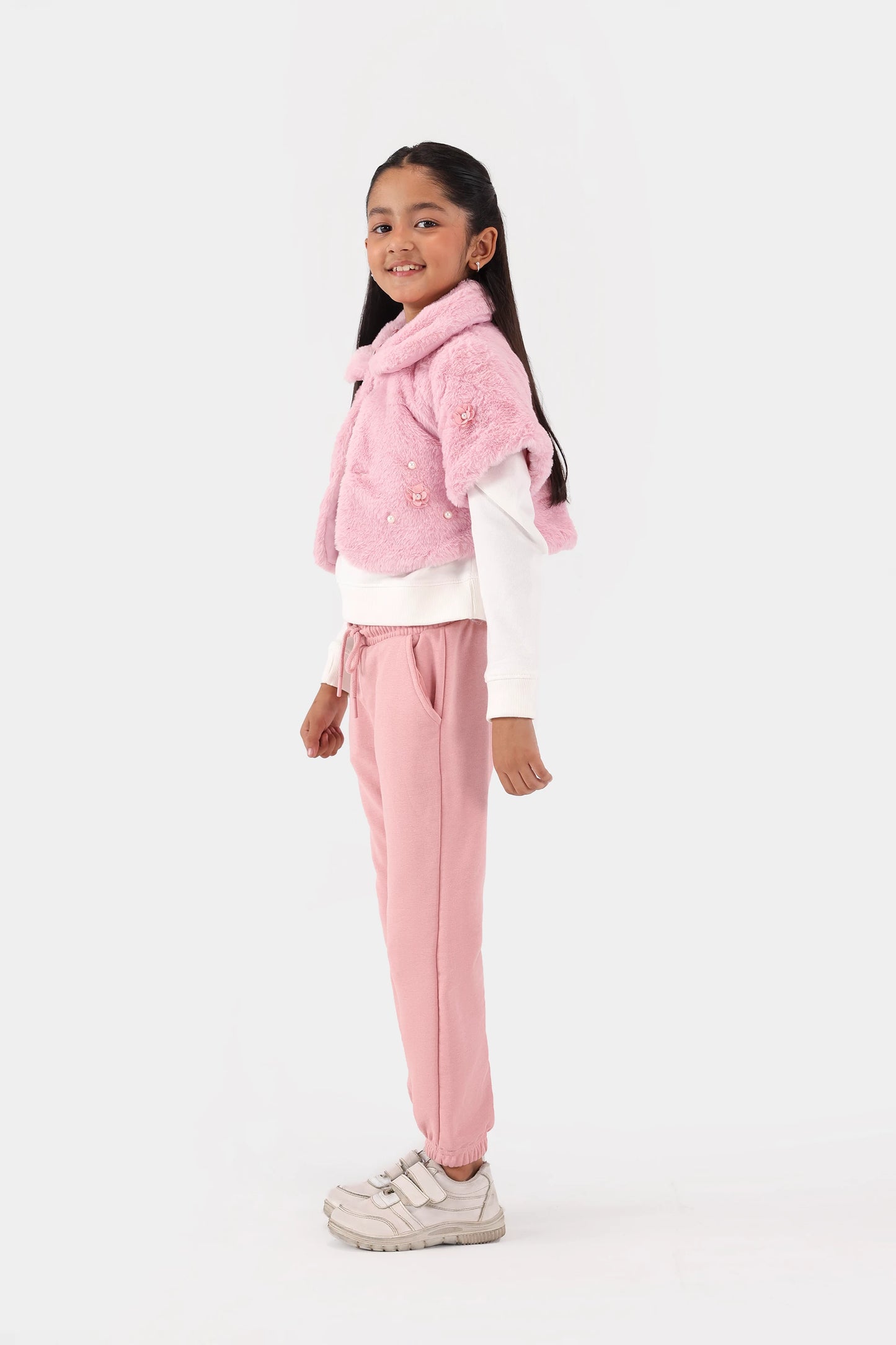 Floral Adorned Plush Jacket - Cougar Clothing