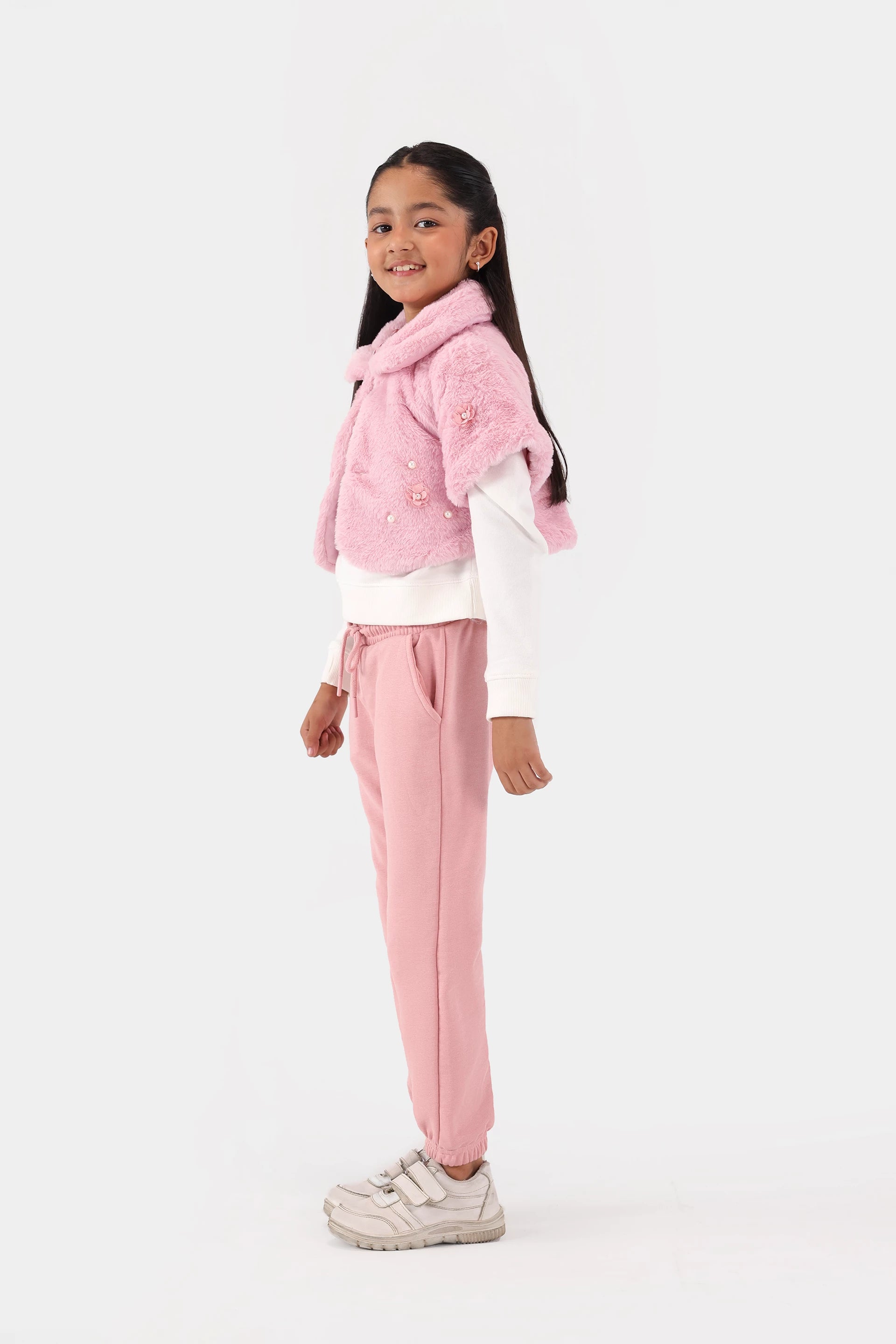 Floral Adorned Plush Jacket - Cougar Clothing