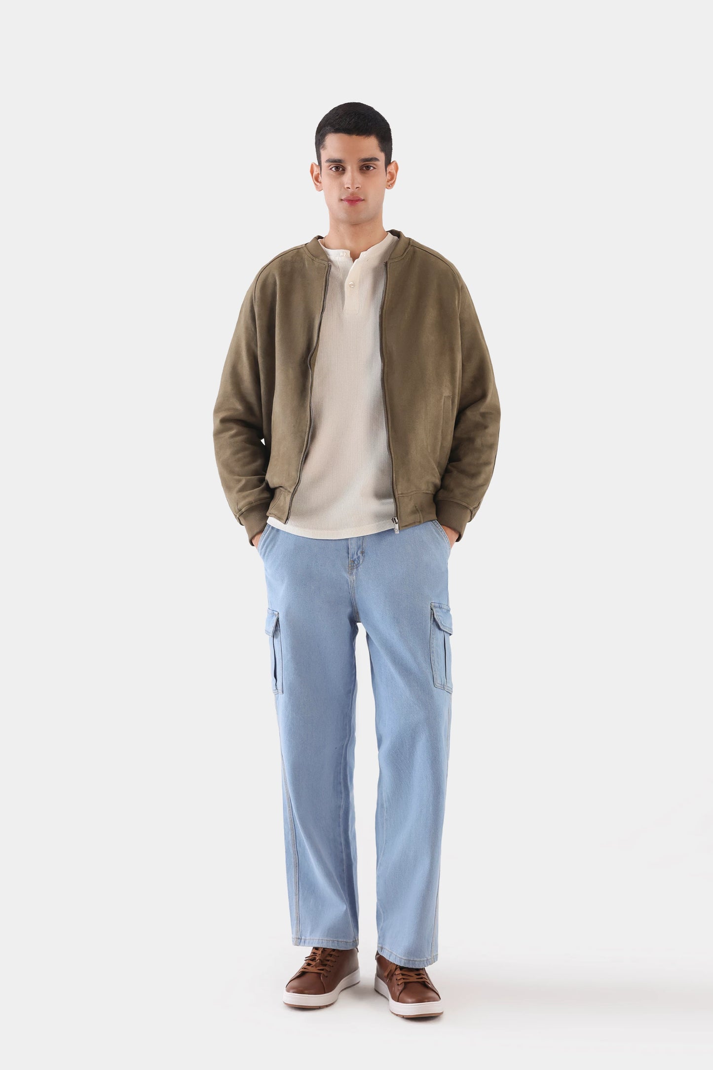 Faux Suede Raglan Jacket - Cougar Clothing