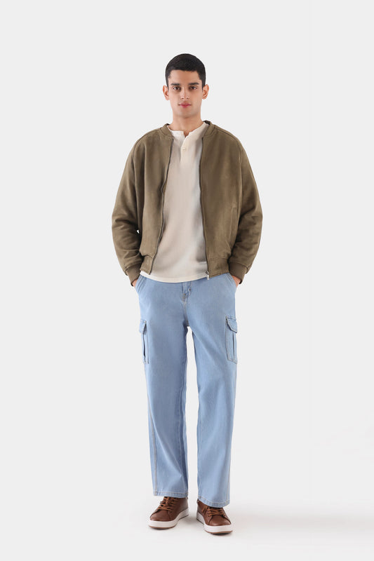 Faux Suede Raglan Jacket - Cougar Clothing