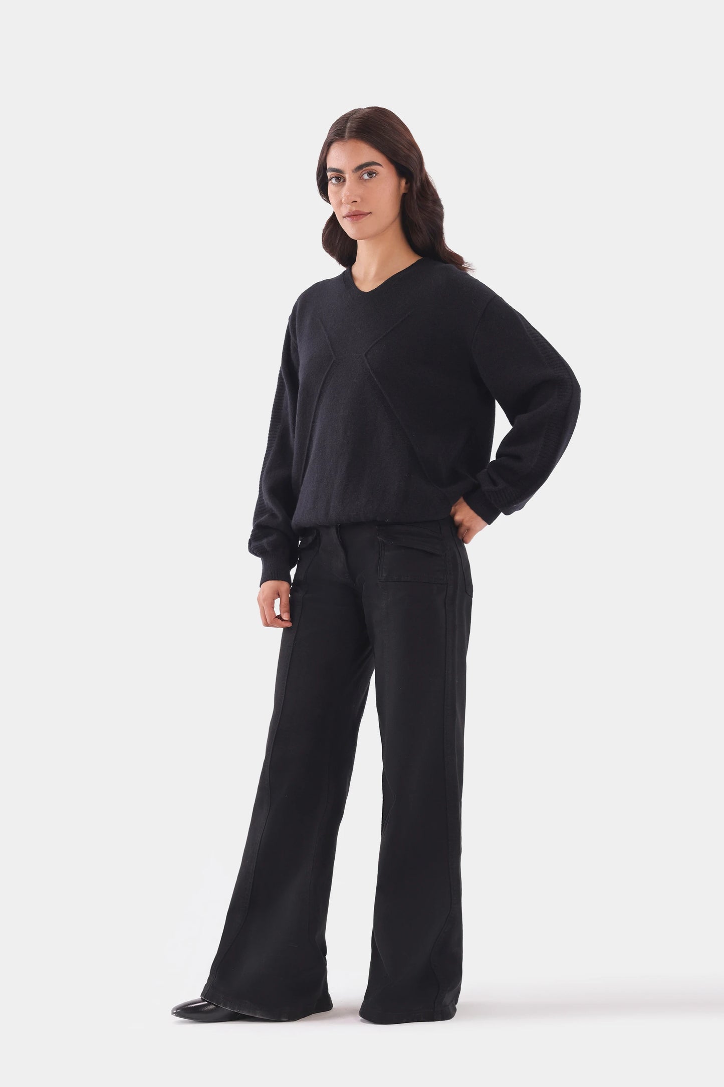 Sweater With Knit Lines - Cougar Clothing