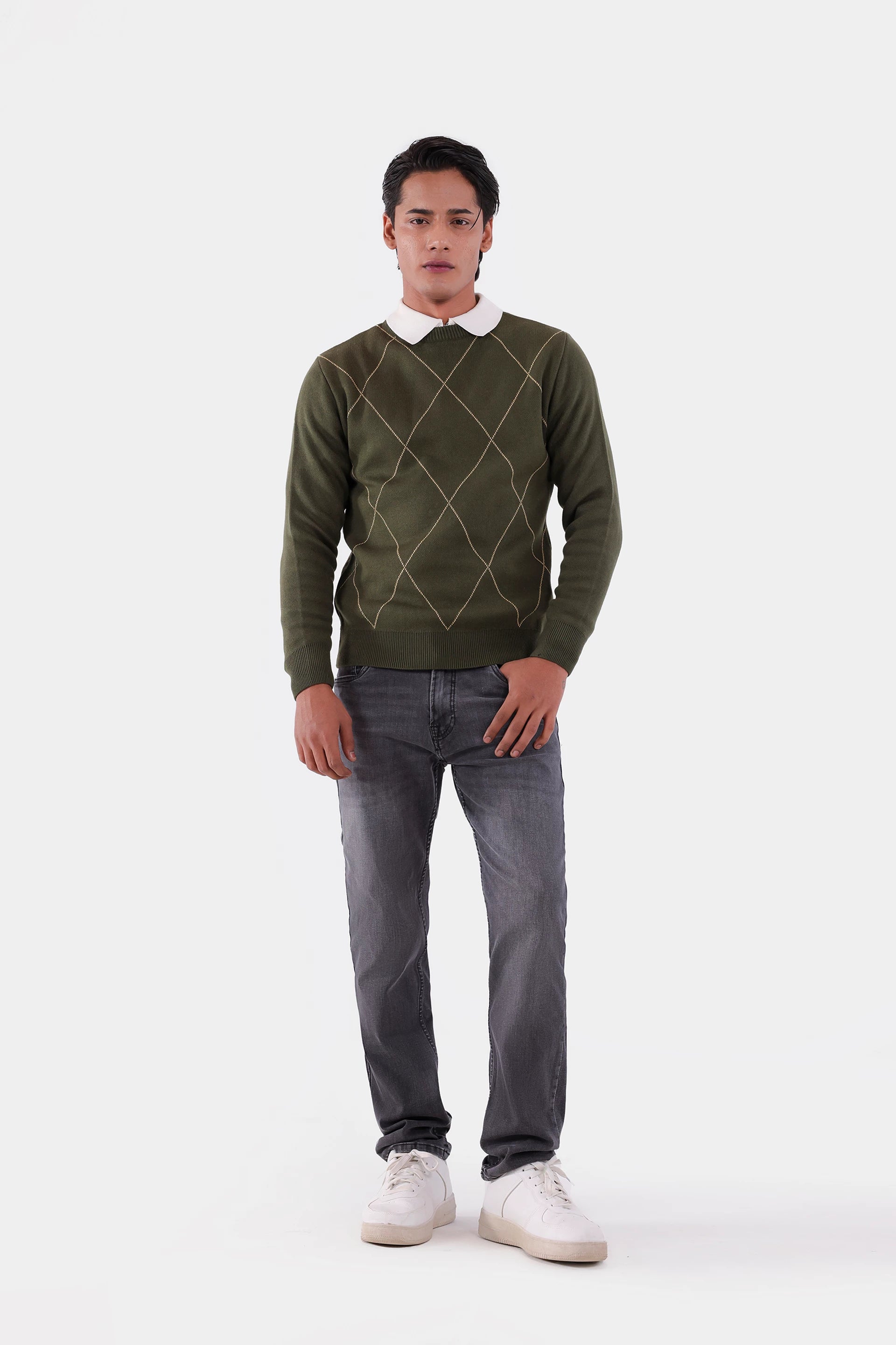 Argyle Knit Sweater - Cougar Clothing