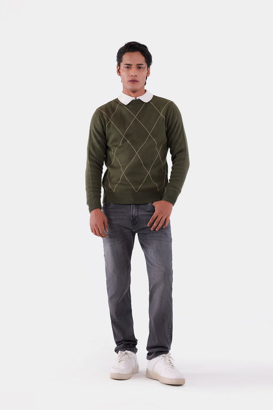 Argyle Knit Sweater - Cougar Clothing