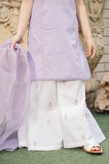 Embroidered Gharara Set - Cougar Clothing