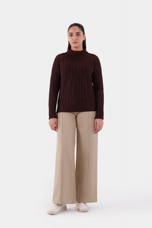 Crochet Knit Sweater - Cougar Clothing